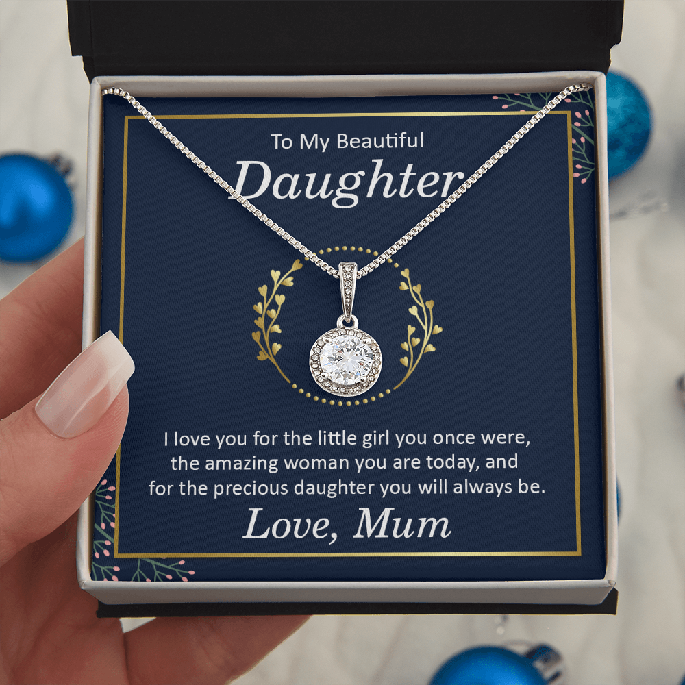 To My Daughter Necklace From Dad With Heartfelt Message, Daughter Gift From Mom